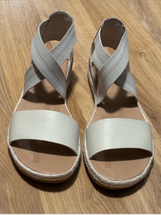 Sorel Shoes - Sorel 9 Womens Cream Cross-Strap Espadrille Sandals Shoes Casual Summer Festival